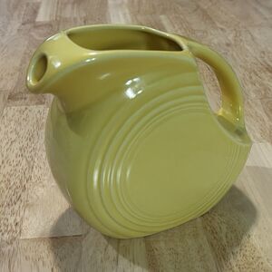 Fiesta Fiestaware Homer Laughlin 6” Disk Pitcher Original Yellow Glaze Vintage